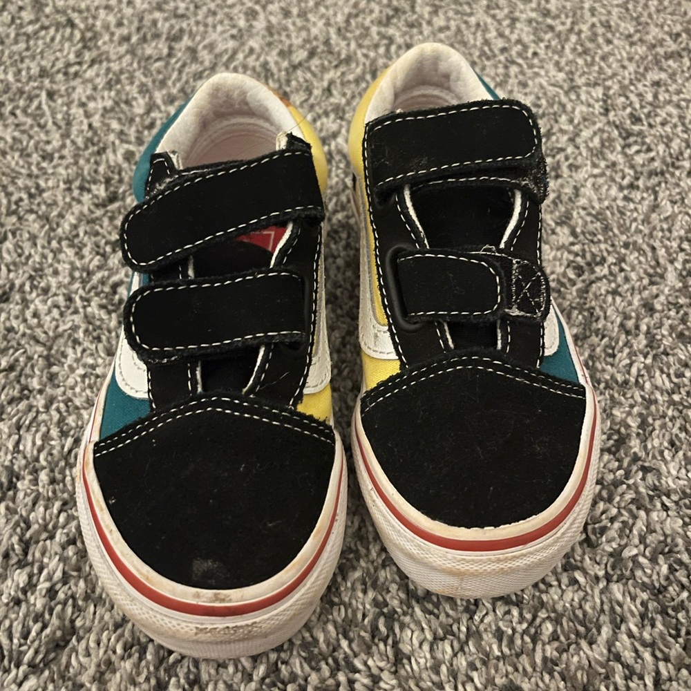 Vans Kids Sneakers with Black, Yellow, and Green
